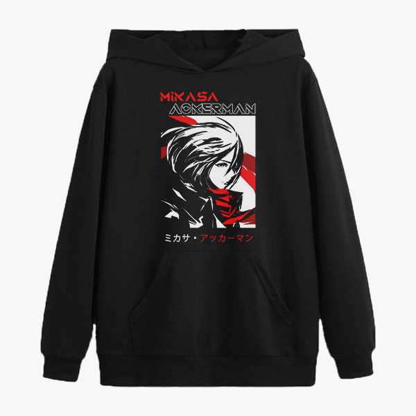 هودی مردانه مدل انیمه ای اتک ان تایتان شخصیت میکاسا
